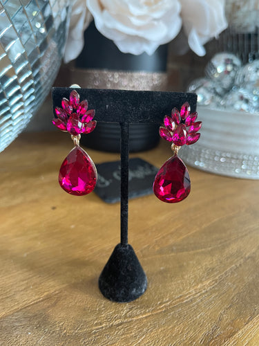 Clip-On Fushia Pink Earrings