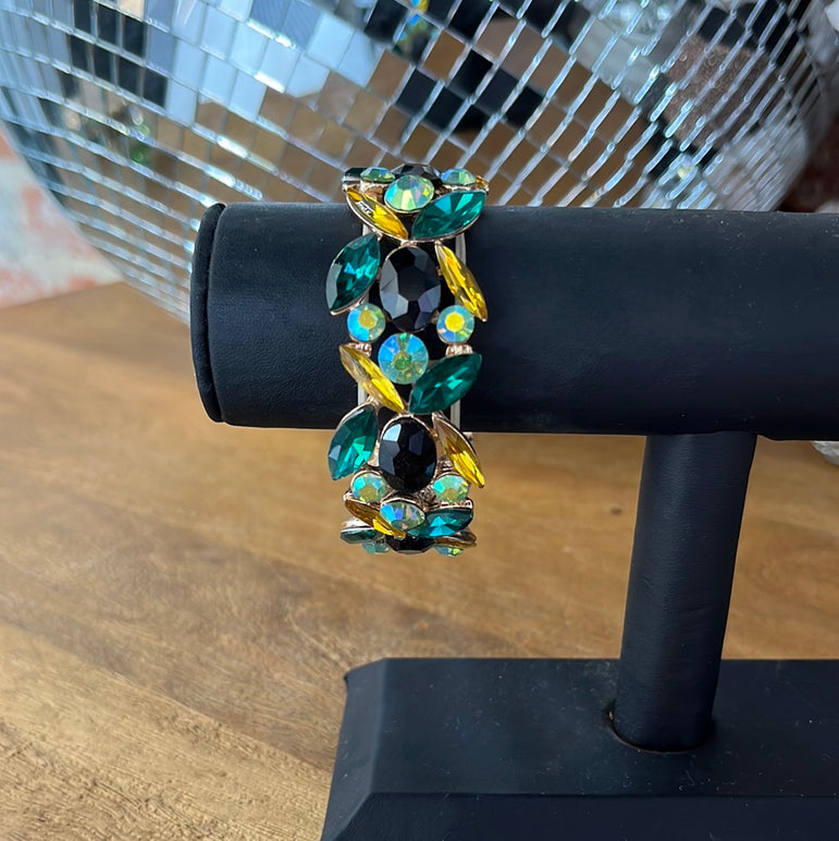 Green/Yellow Jeweled Bracelet
