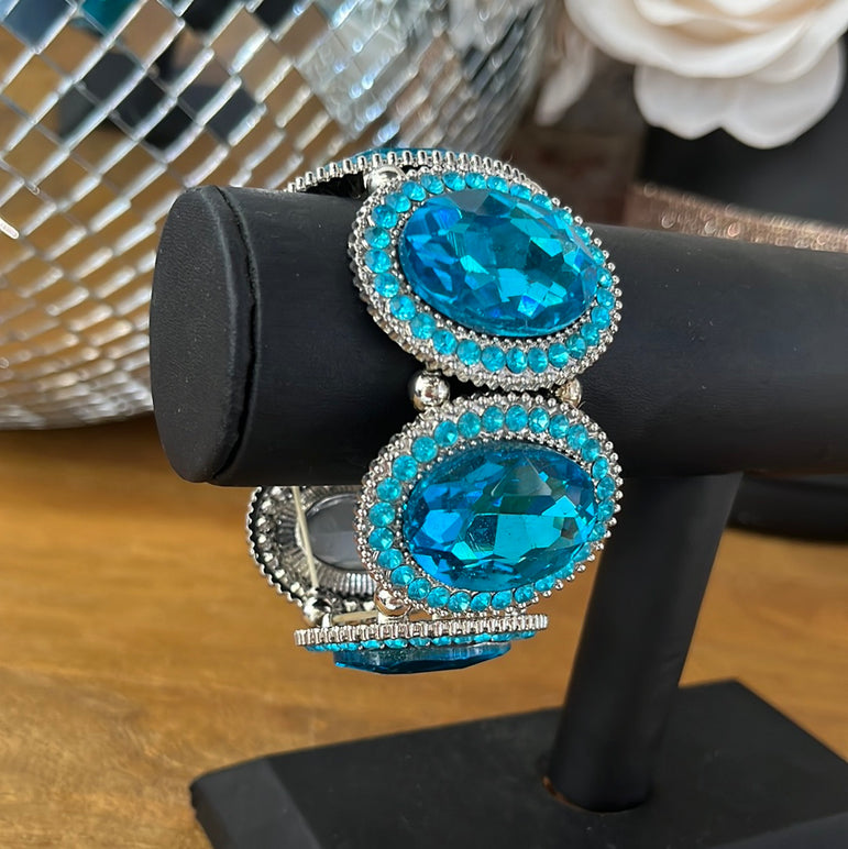 Aqua Blue Gem Bracelet
