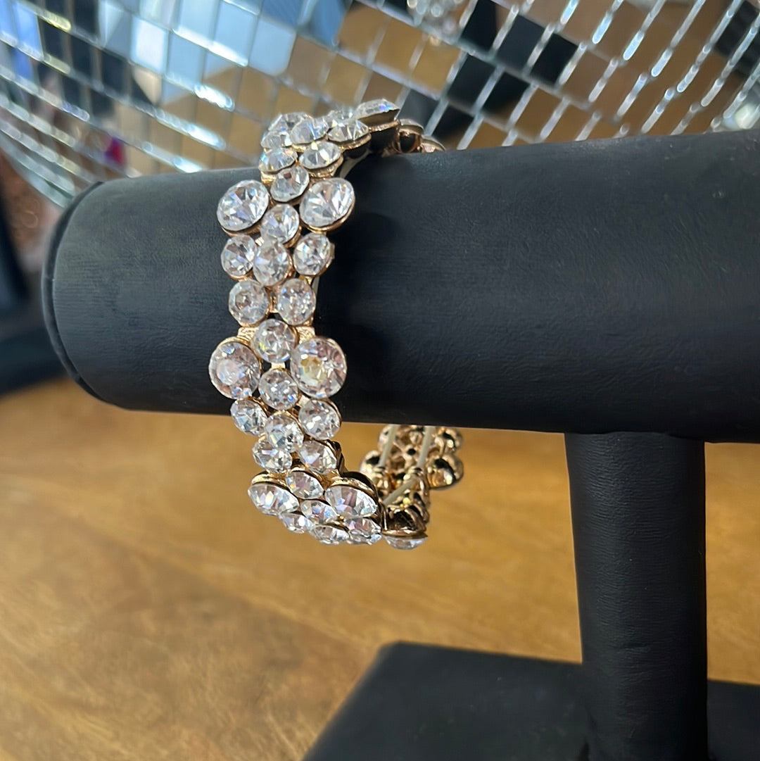 Circle Stoned Silver Bracelet