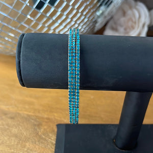 Thin Blue Rhinestone Bracelet