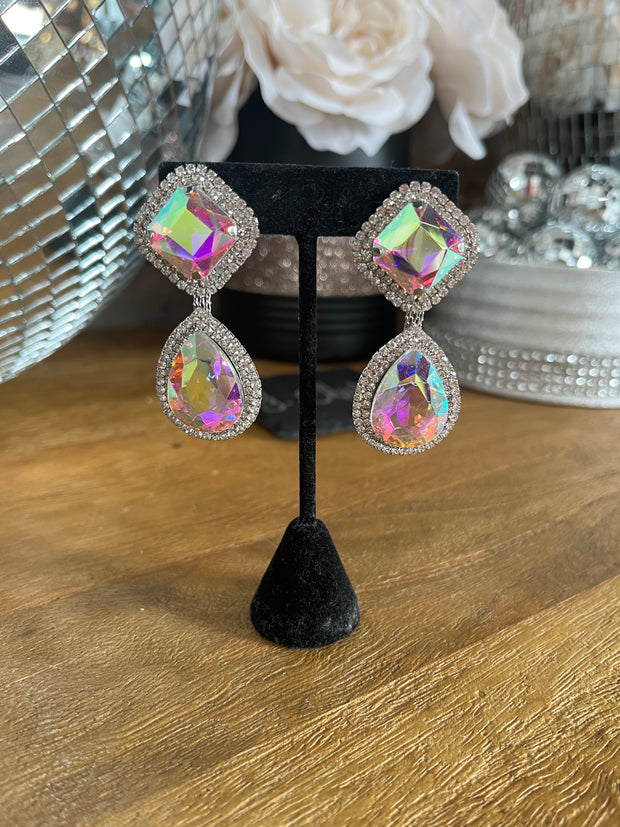 Clip-On AB Gemstone Earring