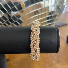 Load image into Gallery viewer, Gold/Rhinestone Braid Bracelet