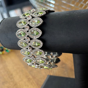 Silver/Green Jewel Bracelet