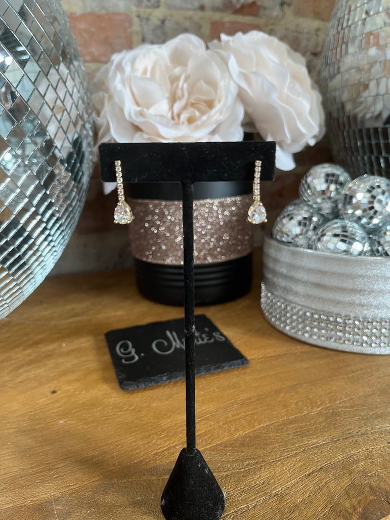 Small Gold Rhinestone Earrings