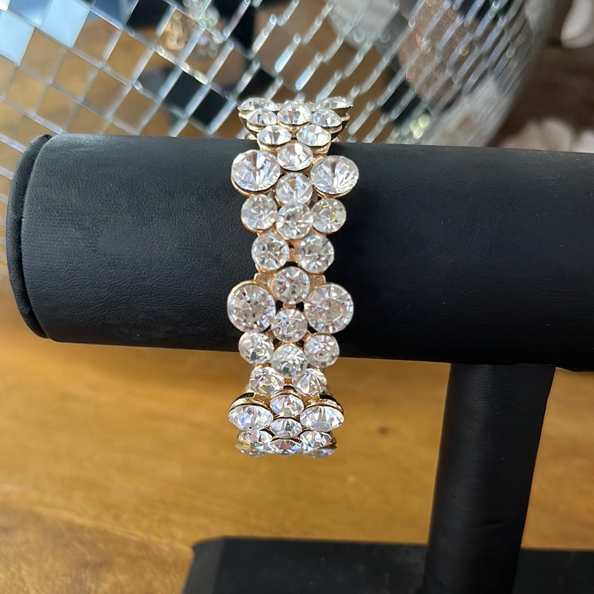 Circle Stoned Silver Bracelet