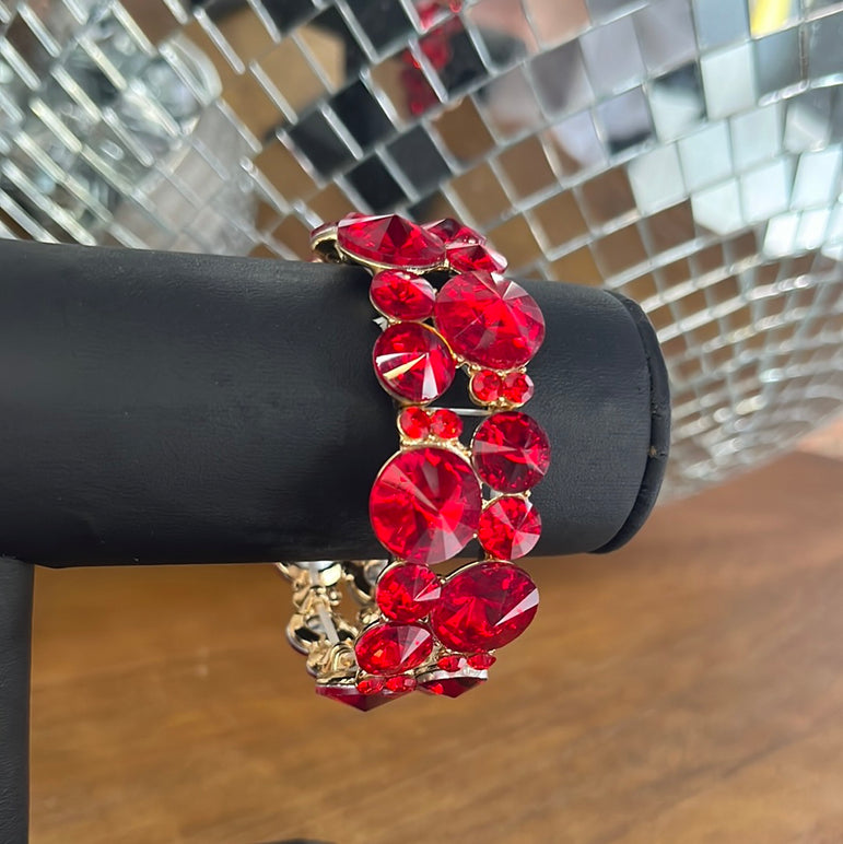 Red Rhinestone Bracelet