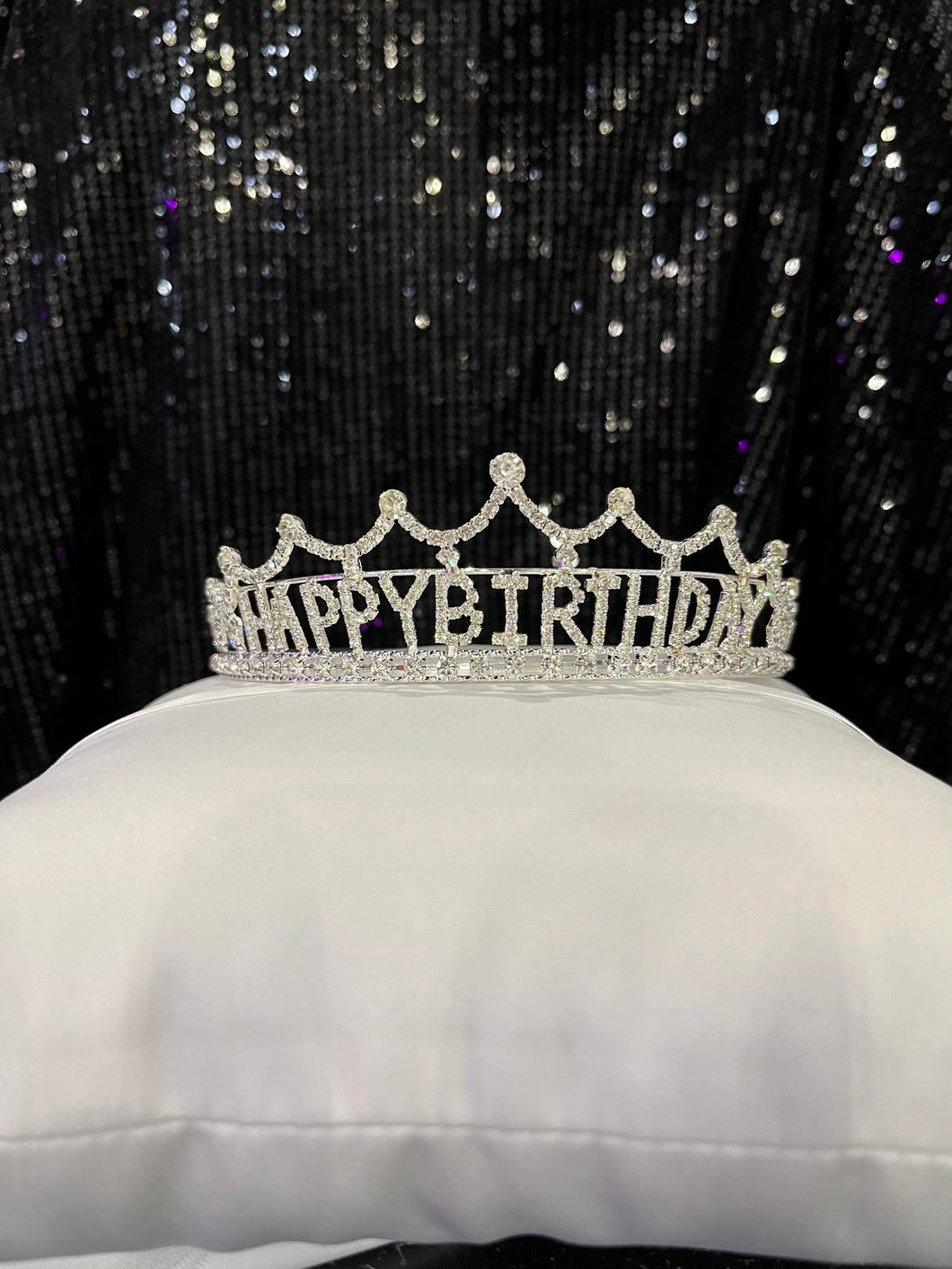 Silver happy birthday Crown