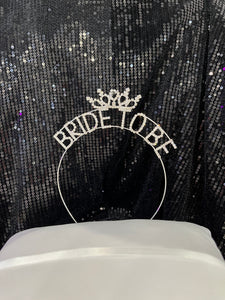 Silver “Bride to Be” Headband