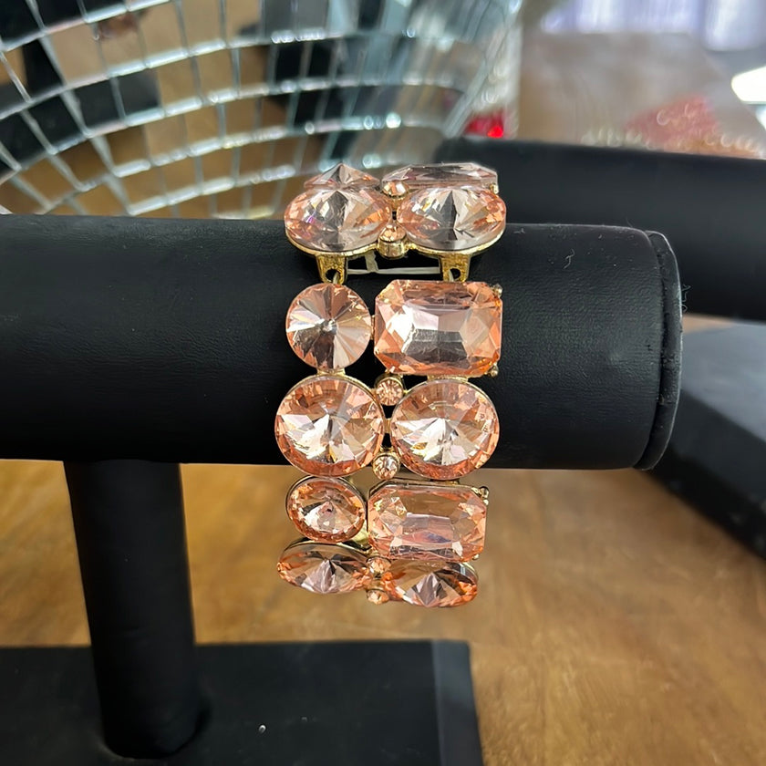 Rose Gold Emerald/Circle Bracelet