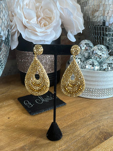 Gold Beaded Earrings