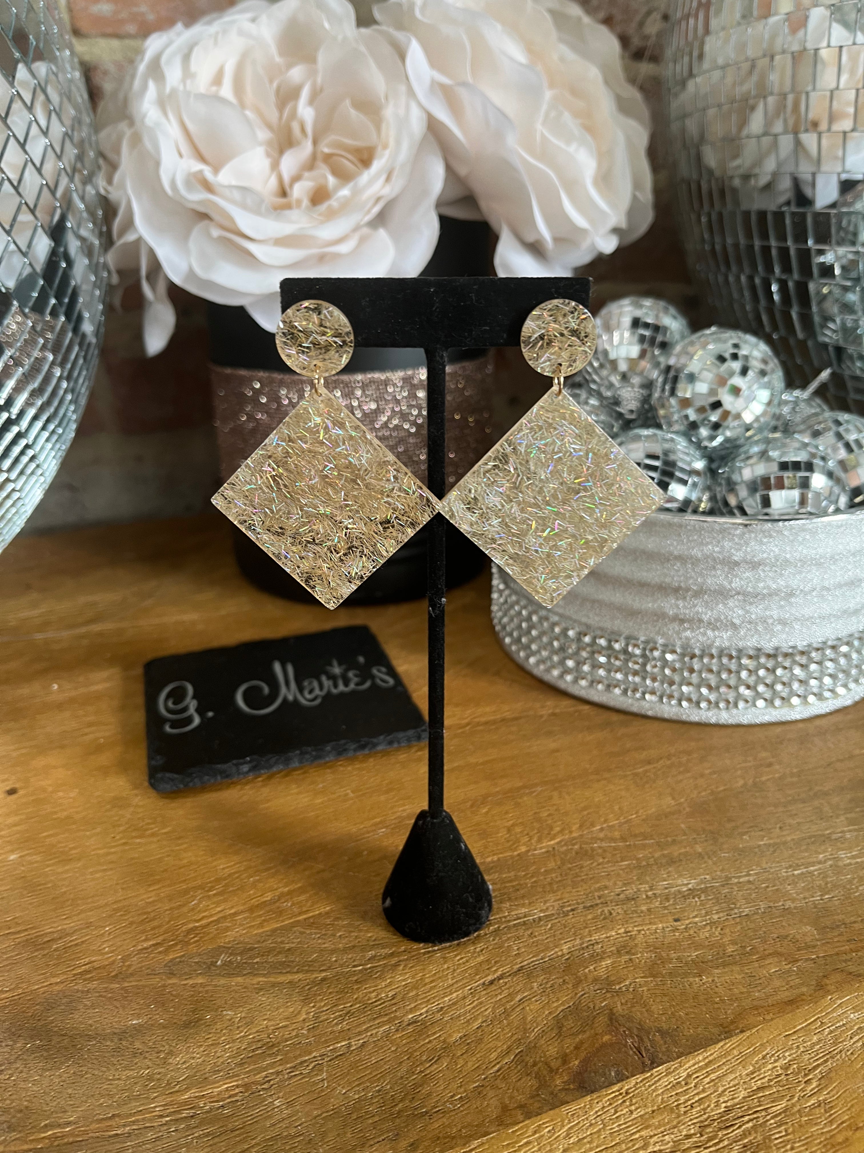 Square Gold Earrings