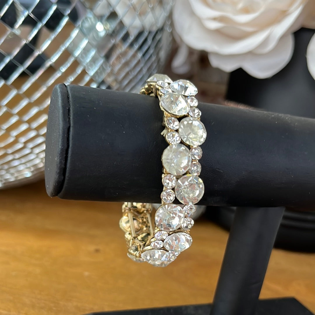 Duo Jeweled Silver  Bracelet