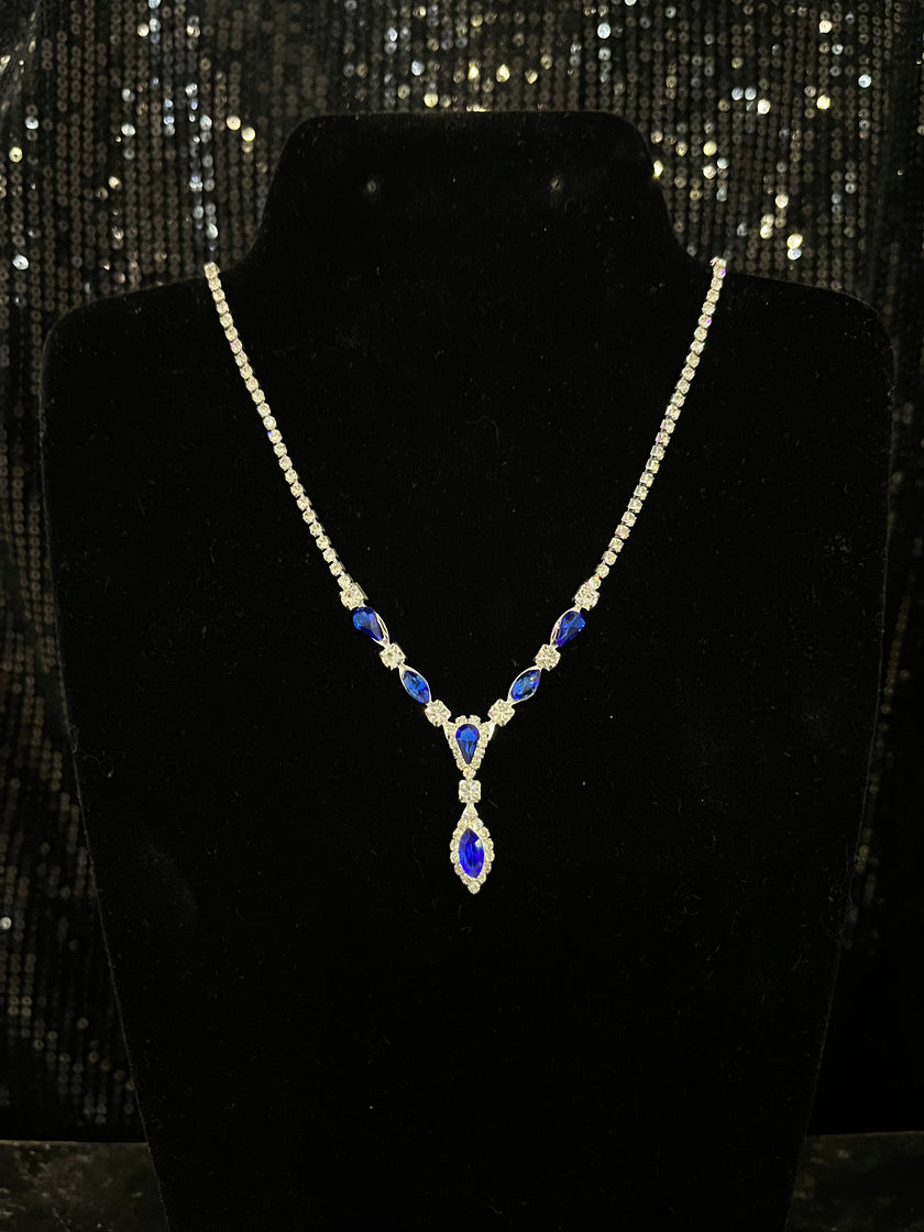 Blue/Silver Rhinestone Necklace