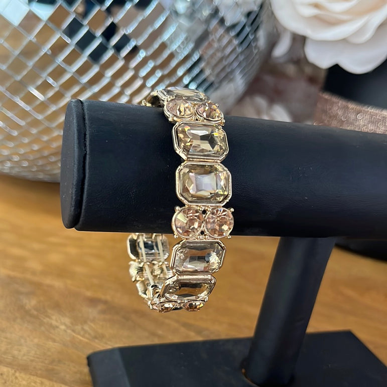 Gold Emerald Cut Bracelet