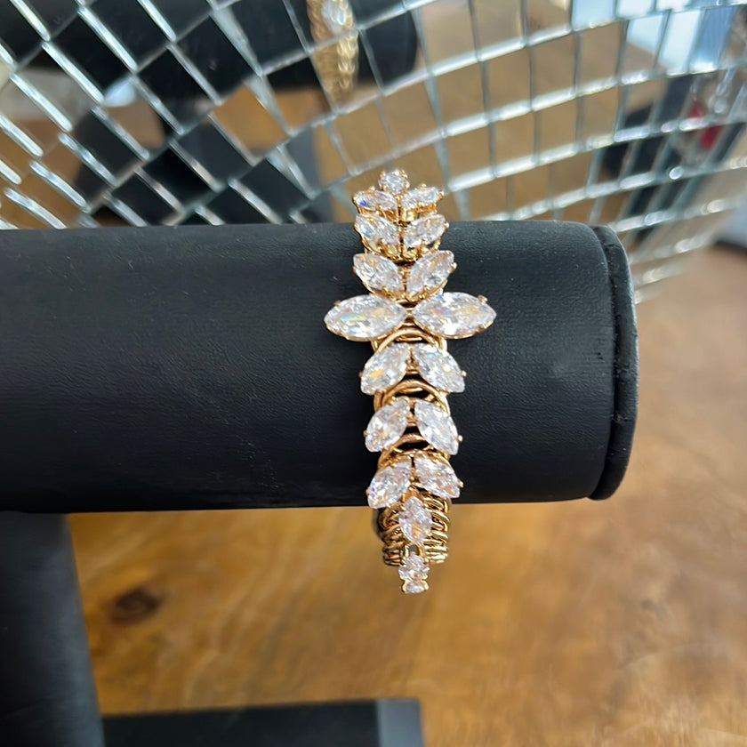 Rhinestone Petal Bracelet