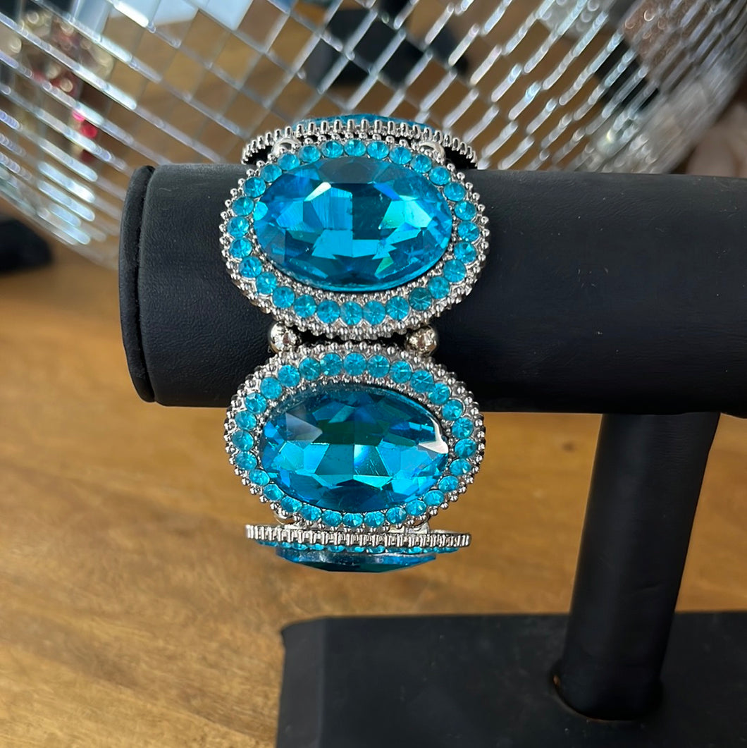 Aqua Blue Gem Bracelet