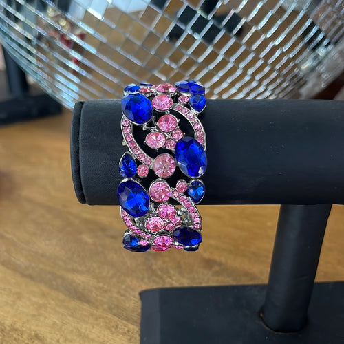 Blue and Pink Detailed Bracelet