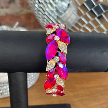 Load image into Gallery viewer, Pink/Purple Leaf Rhinestone Bracelet