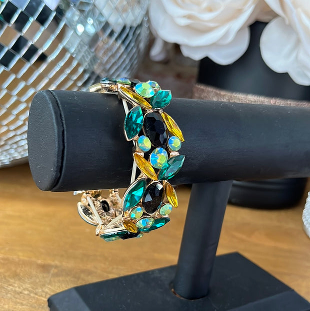 Green/Yellow Jeweled Bracelet