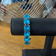 Load image into Gallery viewer, Aqua Blue Bracelet with Silver Back