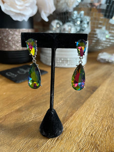 Clip-On Rainbow Dangle Earrings