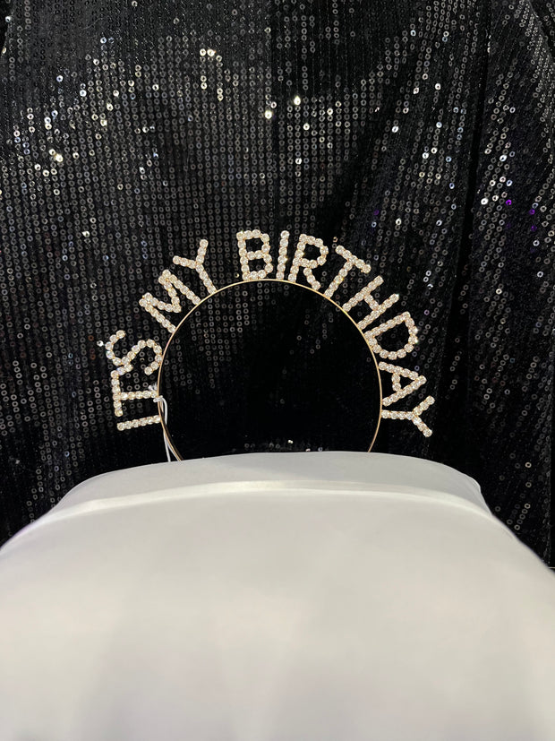 Gold “It’s My Birthday” Headband