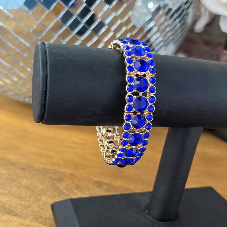 Royal Blue Bracelet with Gold Back