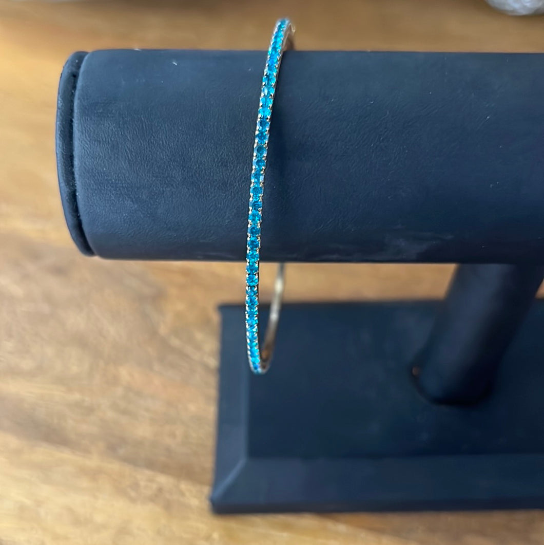 Thin Blue Rhinestone Bracelet