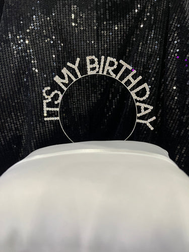 Silver “It’s My Birthday” Headband