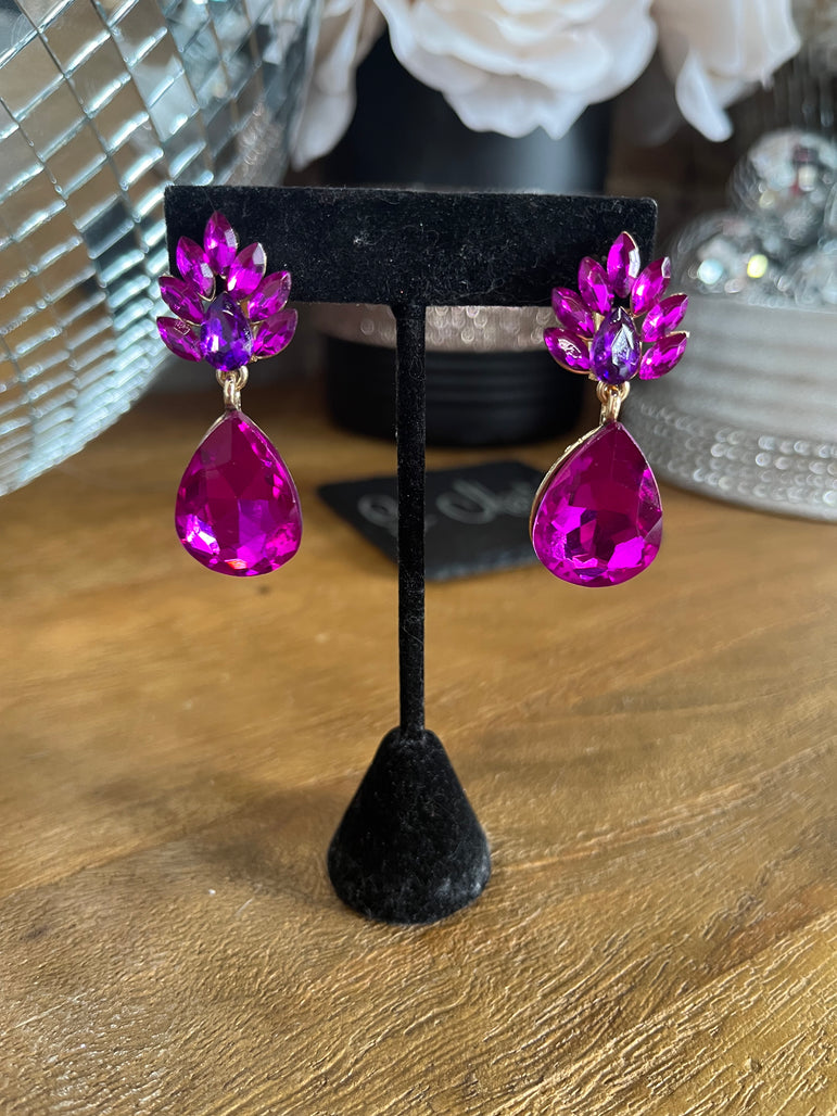 Clip-On Pink Magenta Earrings
