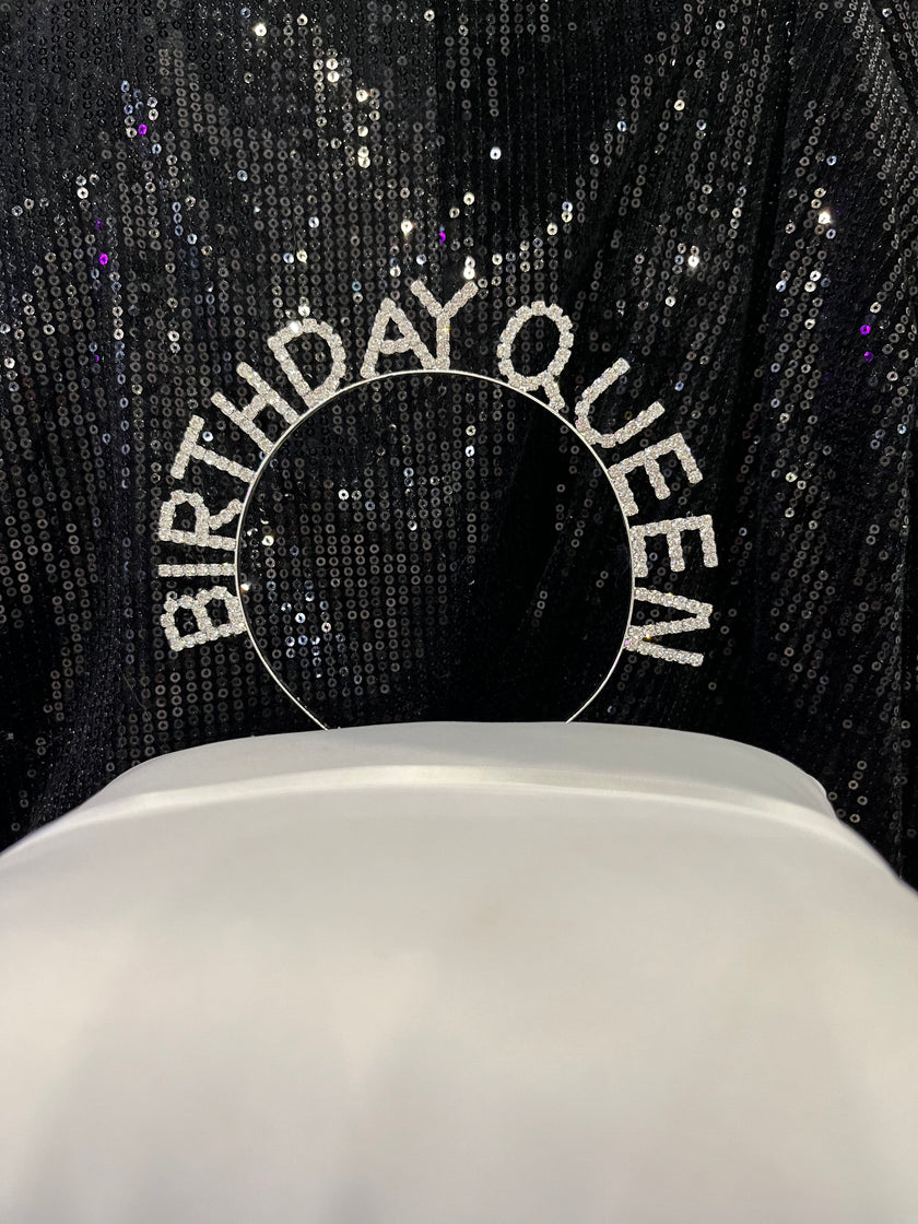 Silver “Birthday Queen Headband”
