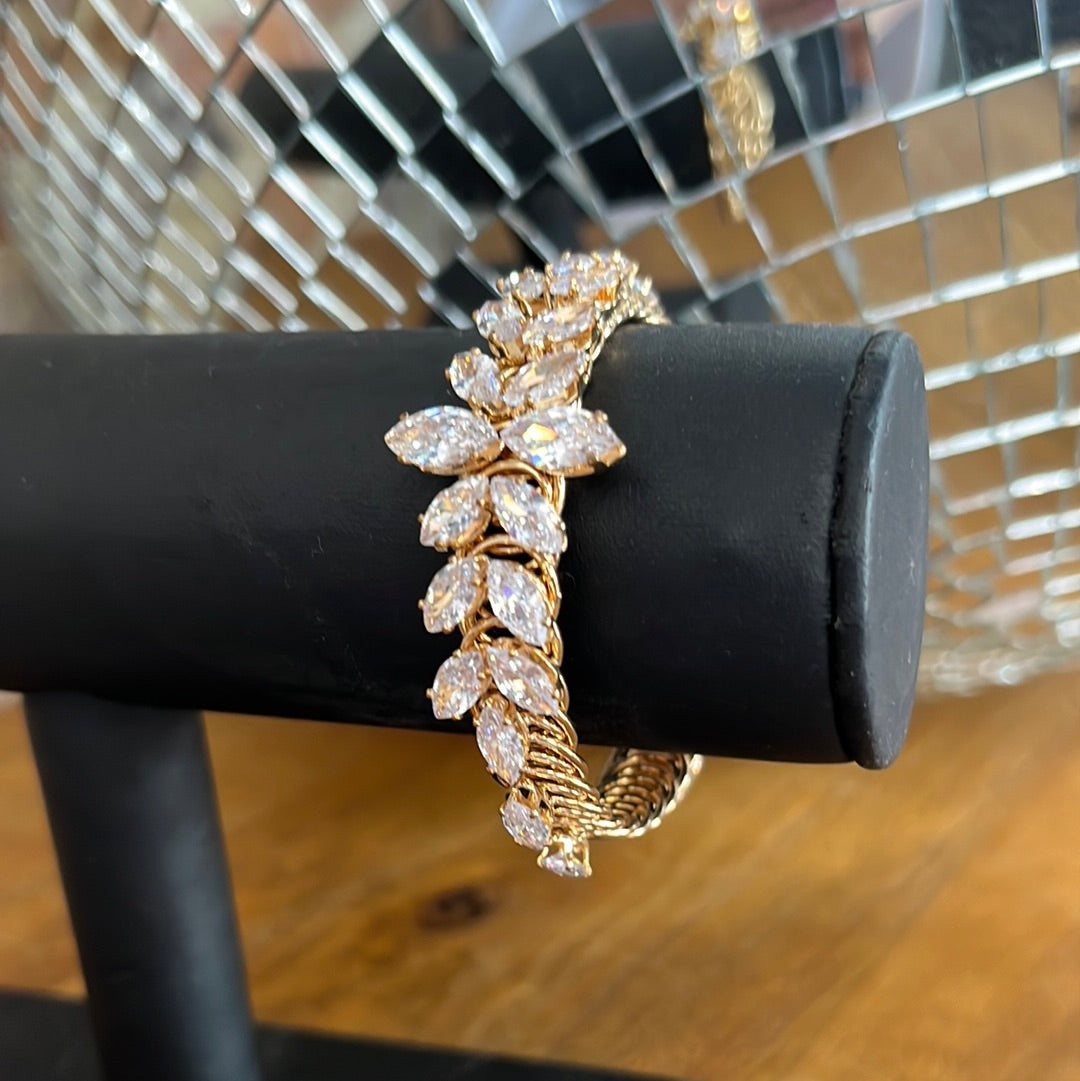 Rhinestone Petal Bracelet