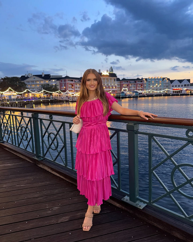 Kamille Pleated Layered Midi