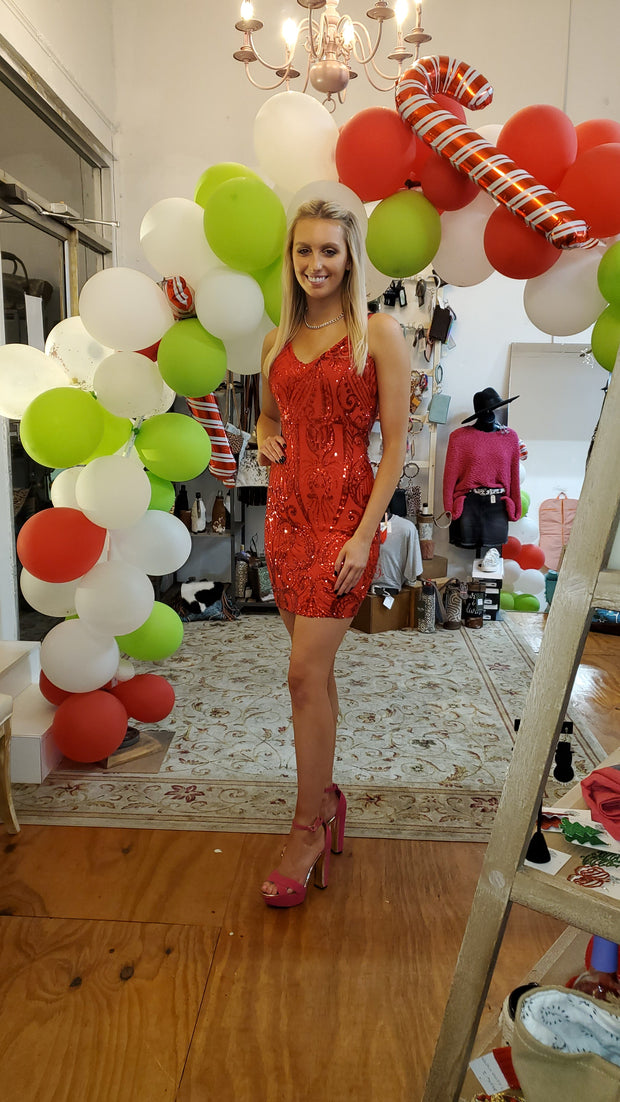 Ever B Sequin Mini Red