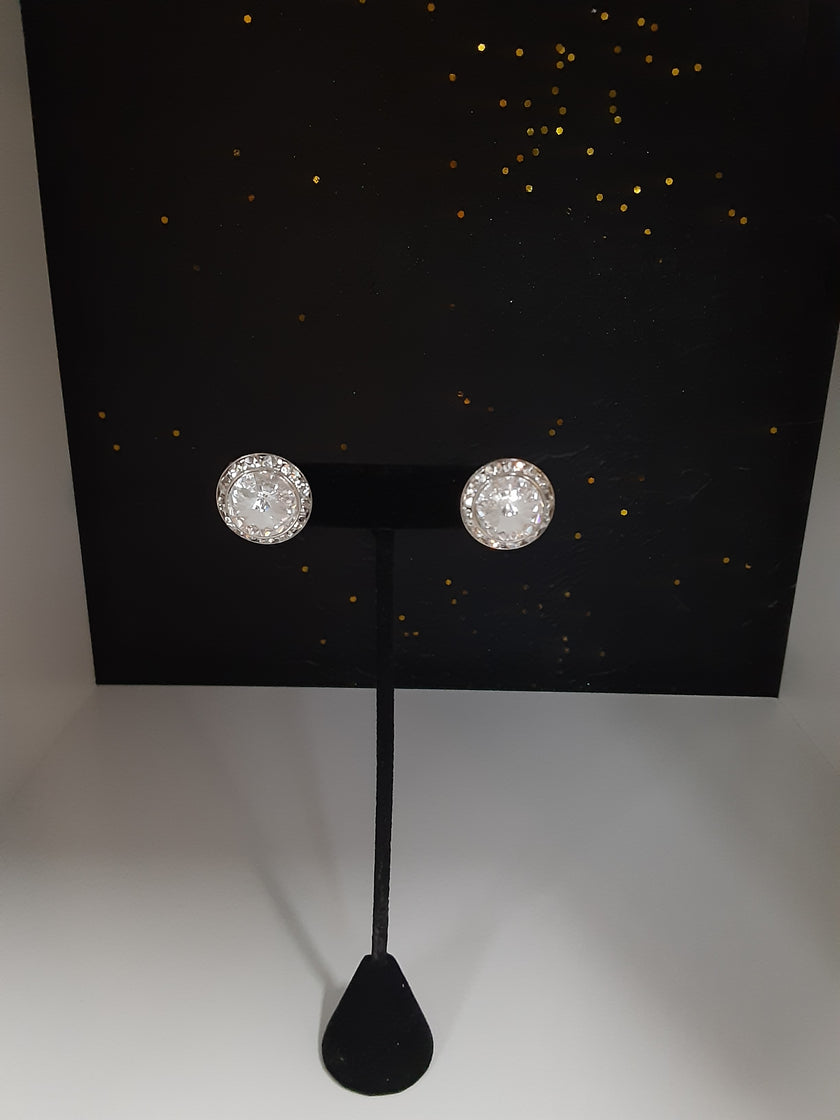 Chunky Silver Diamond Stud