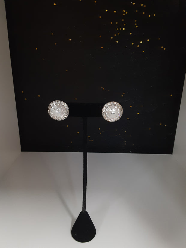 Chunky Silver Diamond Stud