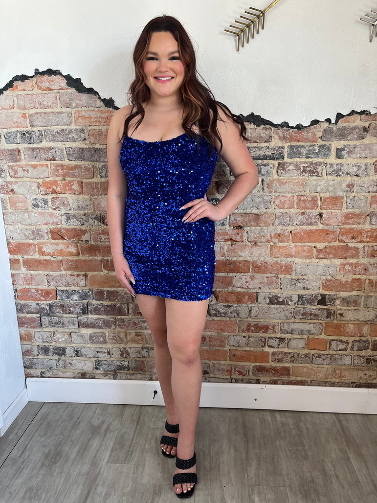 white christmas dresses Juliette Mini Cobalt Blue – G. Marie's