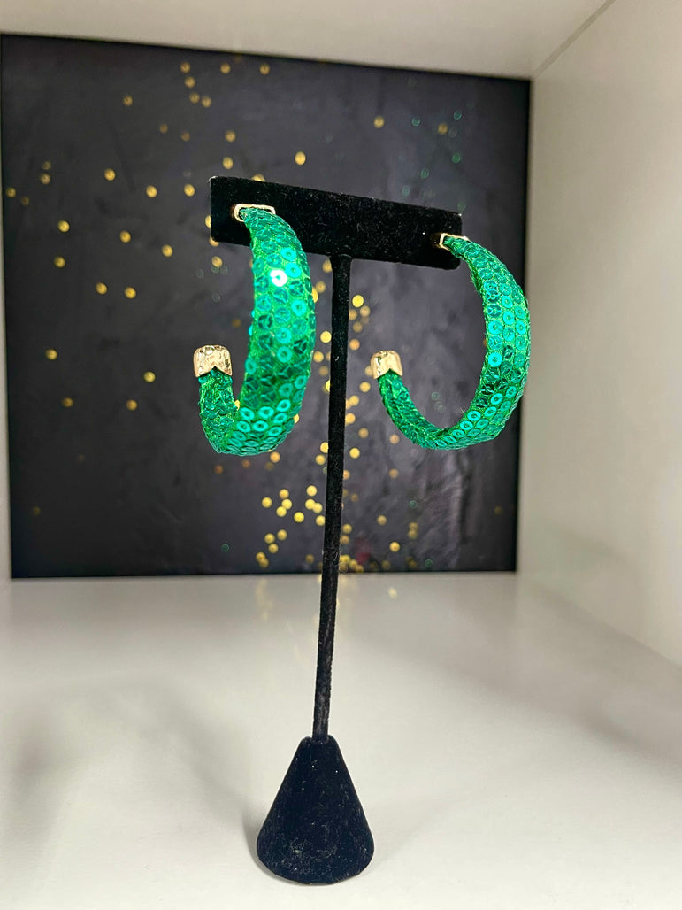 Laser Sequin Hoops