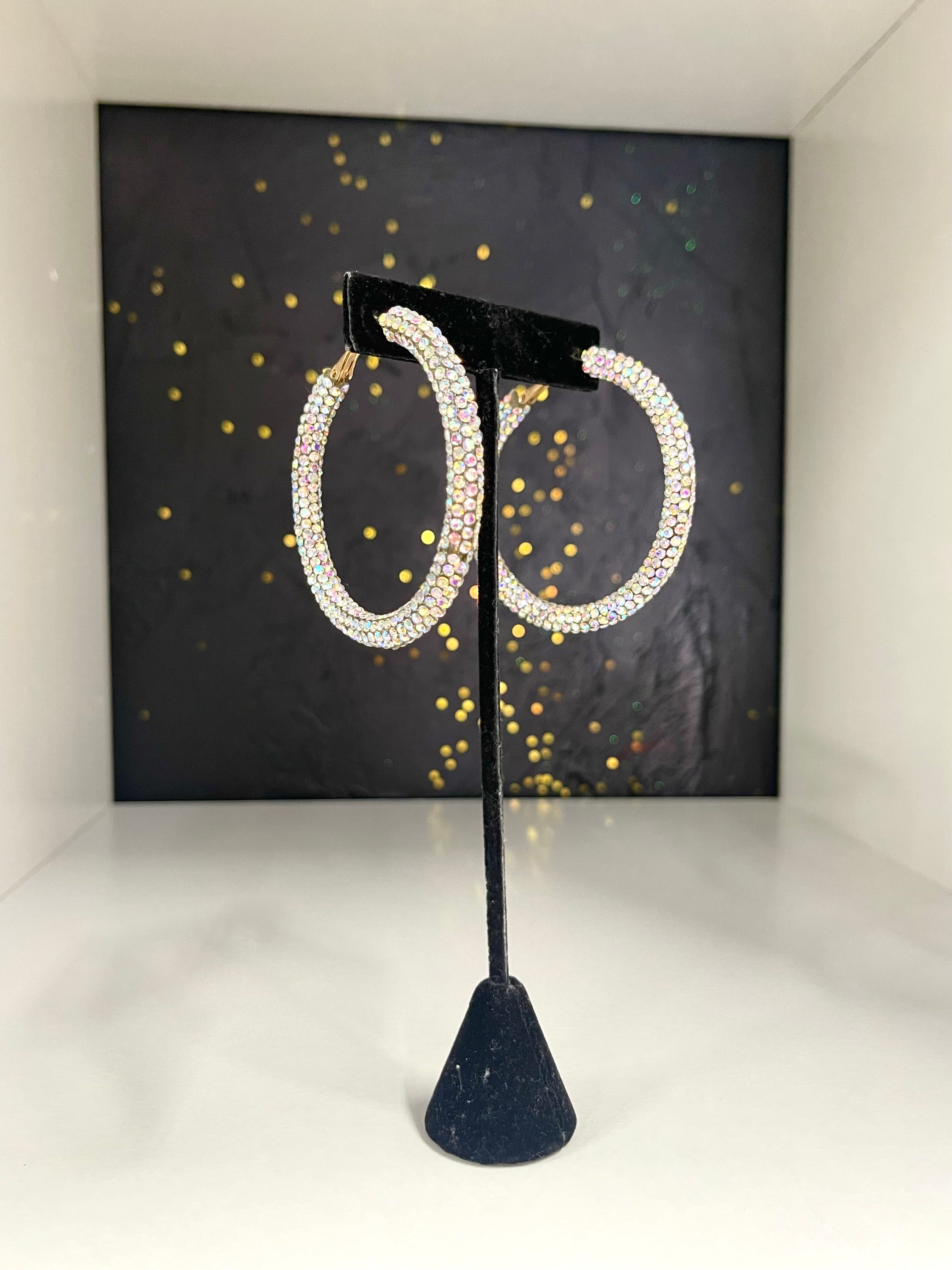 Rhinestone Hoop Earrings