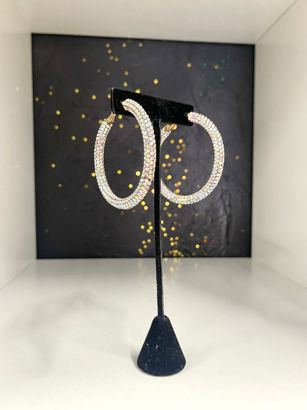 Rhinestone Hoop Earrings