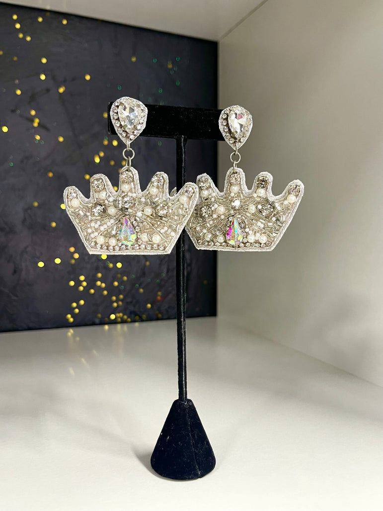 Stoned Crown Earrings