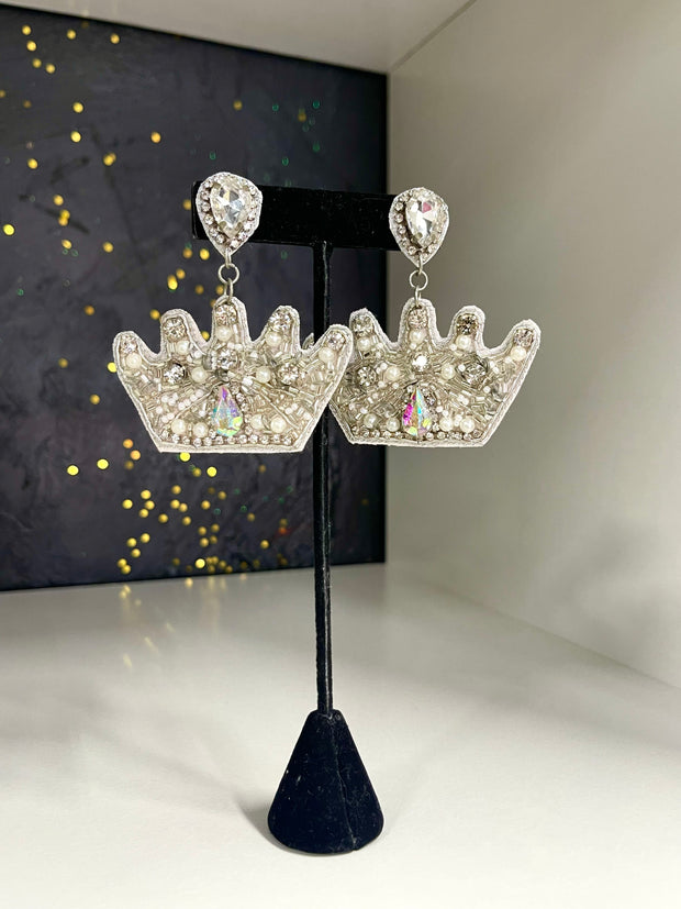 Stoned Crown Earrings
