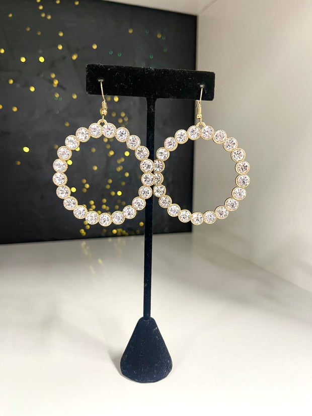 Rhinestone Circular Earrings