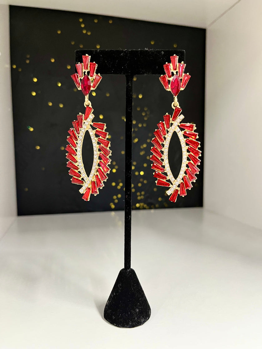 Red Spiral Earrings
