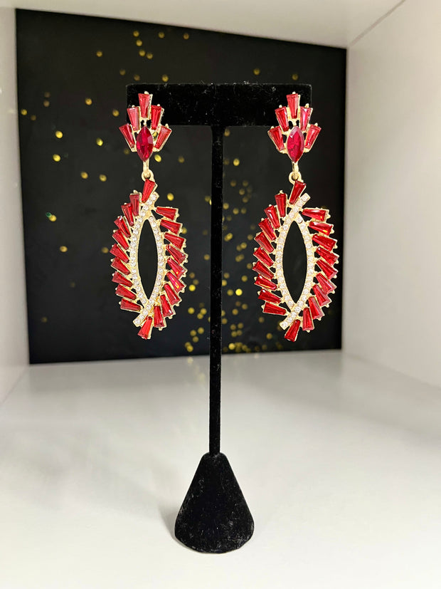 Red Spiral Earrings