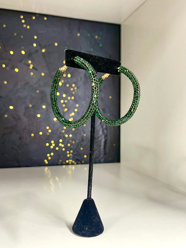 Rhinestone Hoop Earrings