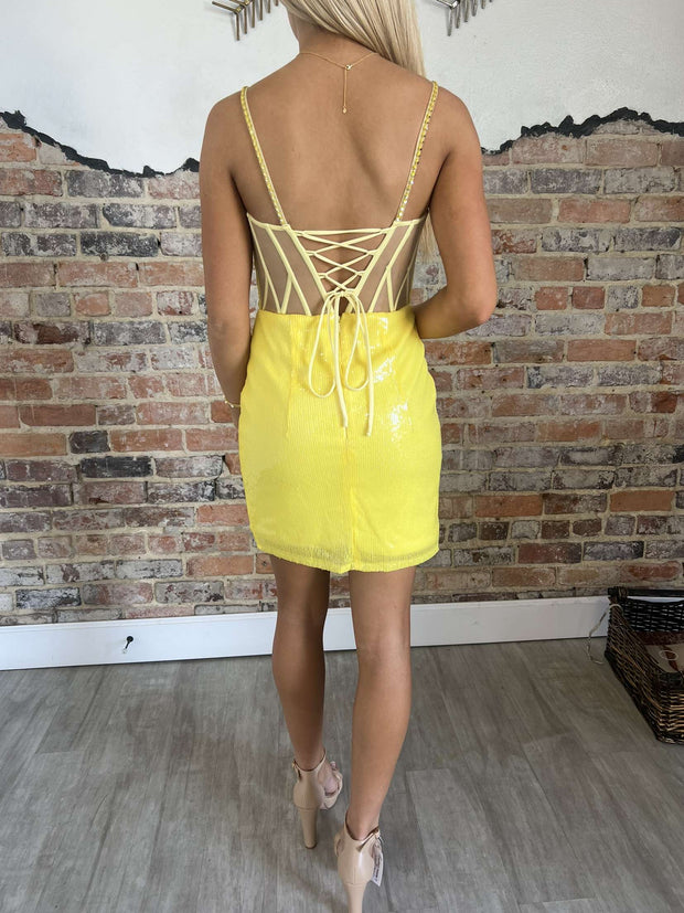Yellow Sequin Mini