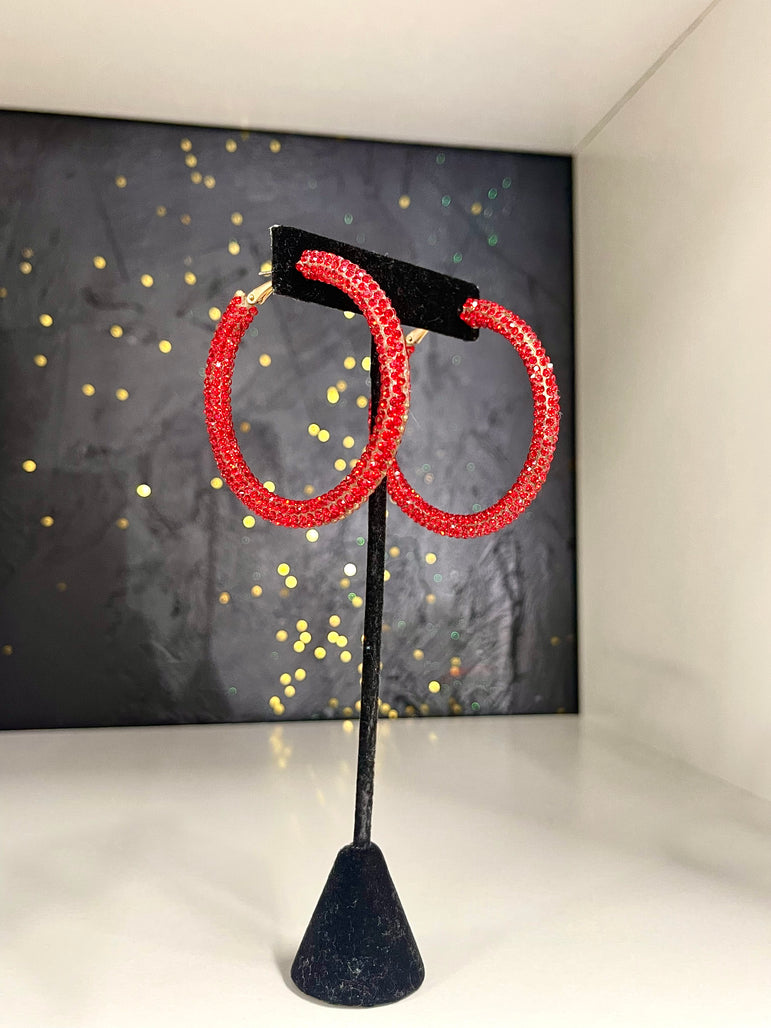 Rhinestone Hoop Earrings